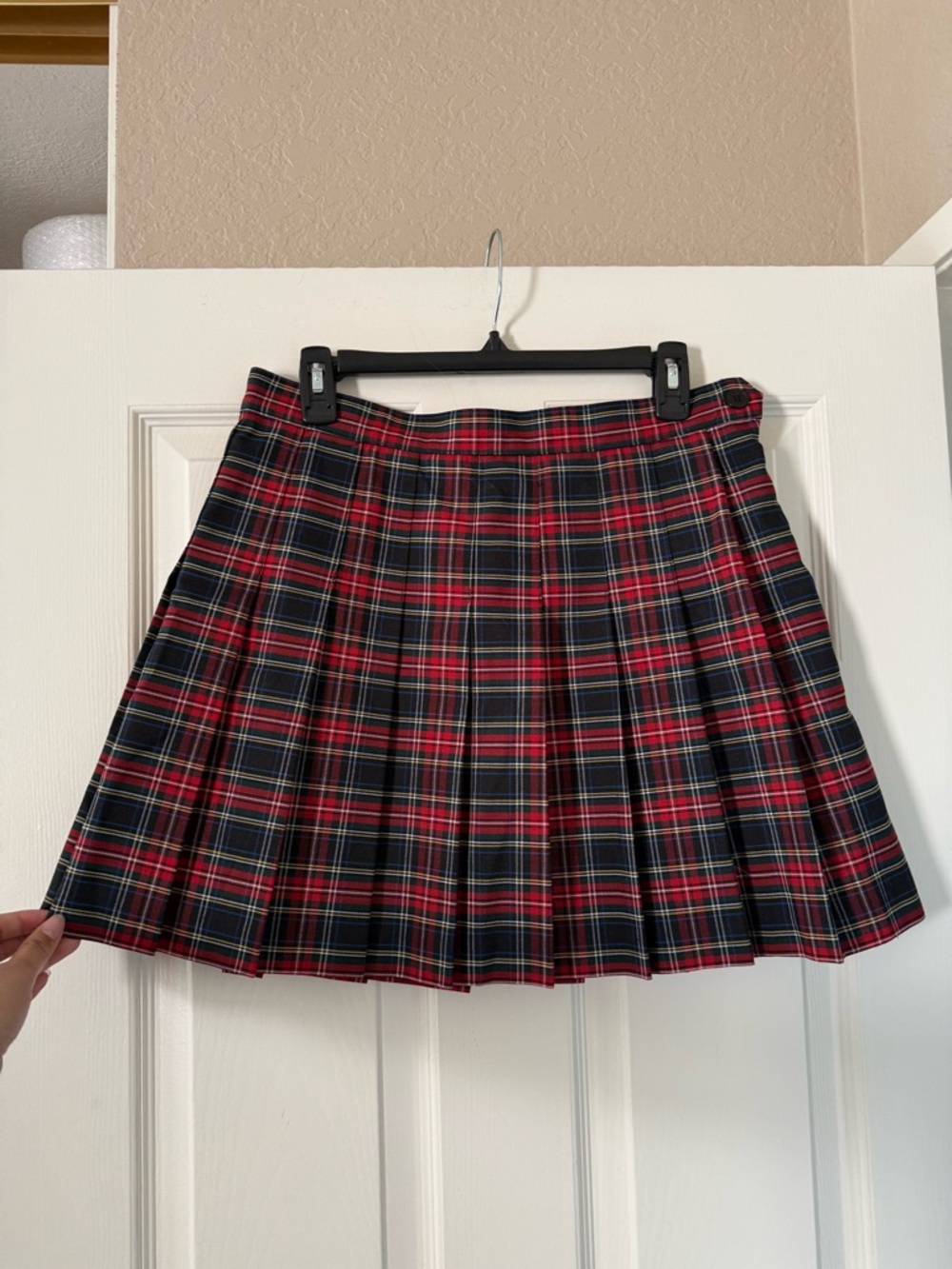 Los Angeles Apparel Red Plaid Pleated Tennis Skirt